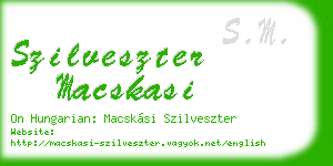 szilveszter macskasi business card