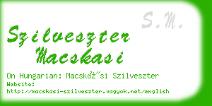 szilveszter macskasi business card